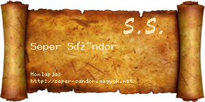Seper Sándor névjegykártya