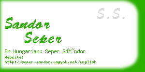 sandor seper business card